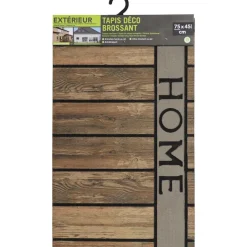 Luance Deurmat - met print - rubber - houtlook - 45 x 75 cm Best