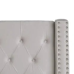 Beliani LUBBON - Bed met opbergruimte - Lichtgrijs - 140 x 200 cm - Fluweel New