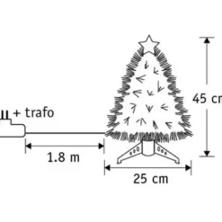 Luca Lighting Mercury Kunstkerstboom - Fibre Optic - H45 x Ø25 cm