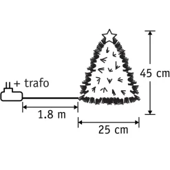 Luca Lighting Mercury Kunstkerstboom - Fibre Optic - H45 x Ø25 cm