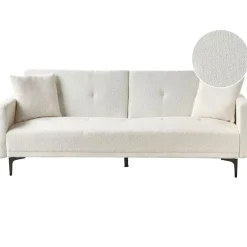 Beliani LUCAN - Slaapbank 3-zits - Off-white - Polyester Clearance
