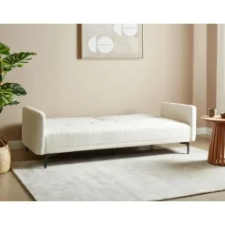 Beliani LUCAN - Slaapbank 3-zits - Off-white - Polyester Clearance