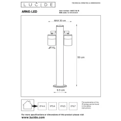 Lucide ARNE-LED Sokkellamp - Mat chroom Online