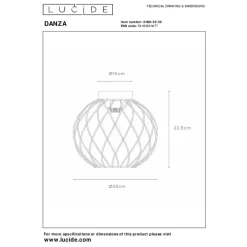 Lucide DANZA Plafonnière - Zwart Best