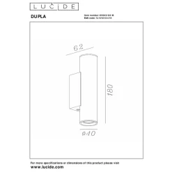 Lucide DUPLA Wandspot - Grijs ijzer Sale