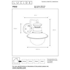 Lucide FIGO Wandlamp - Zwart Hot