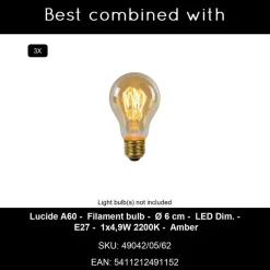 Lucide ILONA Hanglamp - Amber Hot