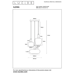 Lucide ILONA Hanglamp - Zwart Online