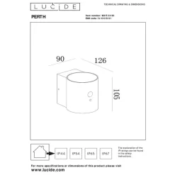 Lucide PERTH Wandlamp - Zwart Discount