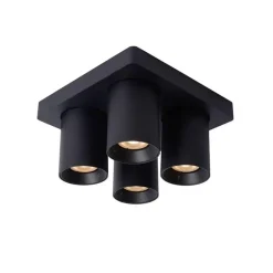 Lucide plafondspot Nigel 4-spot - zwart Hot