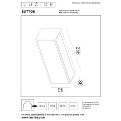 Lucide SUTTON Wandlamp - Zwart