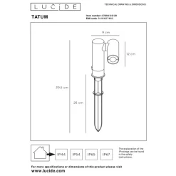 Lucide TATUM Tuinspot - Antraciet New
