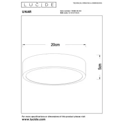 Lucide UNAR Plafonnière - Mat Goud / Messing Outlet