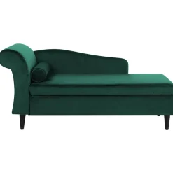 Beliani LUIRO - Chaise longue - Groen - Linkerzijde - Fluweel Best