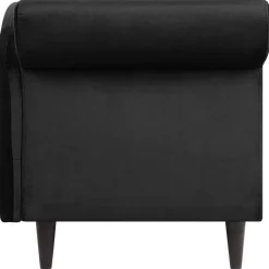 Beliani LUIRO - Chaise longue - Zwart - Linkerzijde - Fluweel Clearance