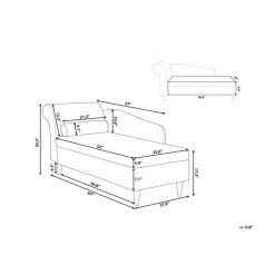 Beliani LUIRO - Chaise longue - Zwart - Linkerzijde - Fluweel Clearance