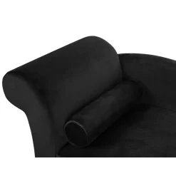 Beliani LUIRO - Chaise longue - Zwart - Linkerzijde - Fluweel Clearance