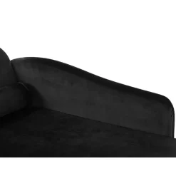 Beliani LUIRO - Chaise longue - Zwart - Linkerzijde - Fluweel Clearance