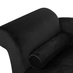 Beliani LUIRO - Chaise longue - Zwart - Linkerzijde - Fluweel Clearance