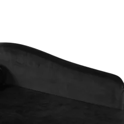 Beliani LUIRO - Chaise longue - Zwart - Linkerzijde - Fluweel Clearance