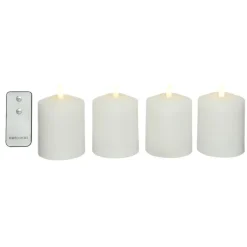 Lumineo LED kaarsen set - 4x stuks - wit - kerkkaarsen Hot