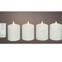 Lumineo LED kaarsen set - 4x stuks - wit - kerkkaarsen Hot