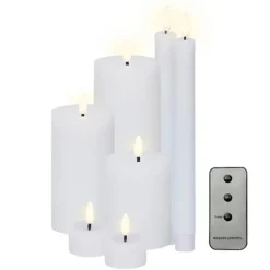 Lumineo LED kaarsen set - 7-delig - wit - met afstandsbediening Hot