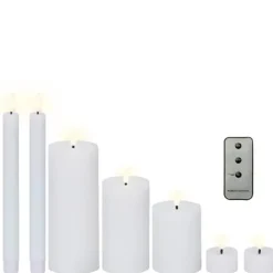 Lumineo LED kaarsen set - 7-delig - wit - met afstandsbediening Hot