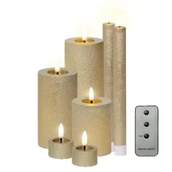 Lumineo LED kaarsen set - 3x st - lichtroze - afstandsbediening Clearance