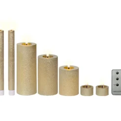 Lumineo LED kaarsen set - 3x st - lichtroze - afstandsbediening Clearance