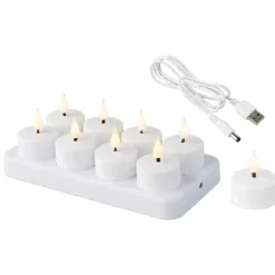 Lumineo Oplaadbare LED theelichtjes/waxinelichtjes - 8x - D4 cm Sale