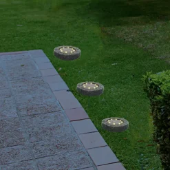 Lumineo prikspot/grondspot grijs - 11 x 2 cm - kunststeen