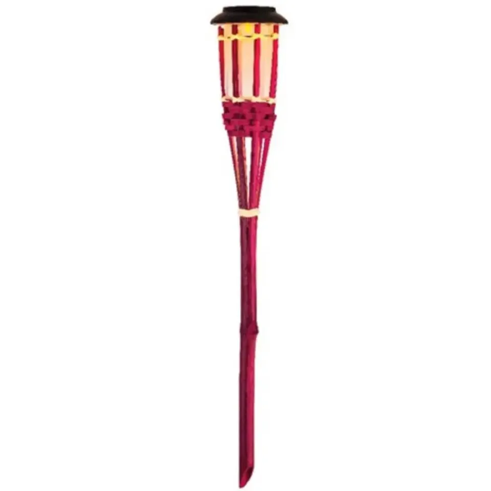 Lumineo Tuinfakkel Bodi - solar - roze - vlameffect - 54 cm Discount
