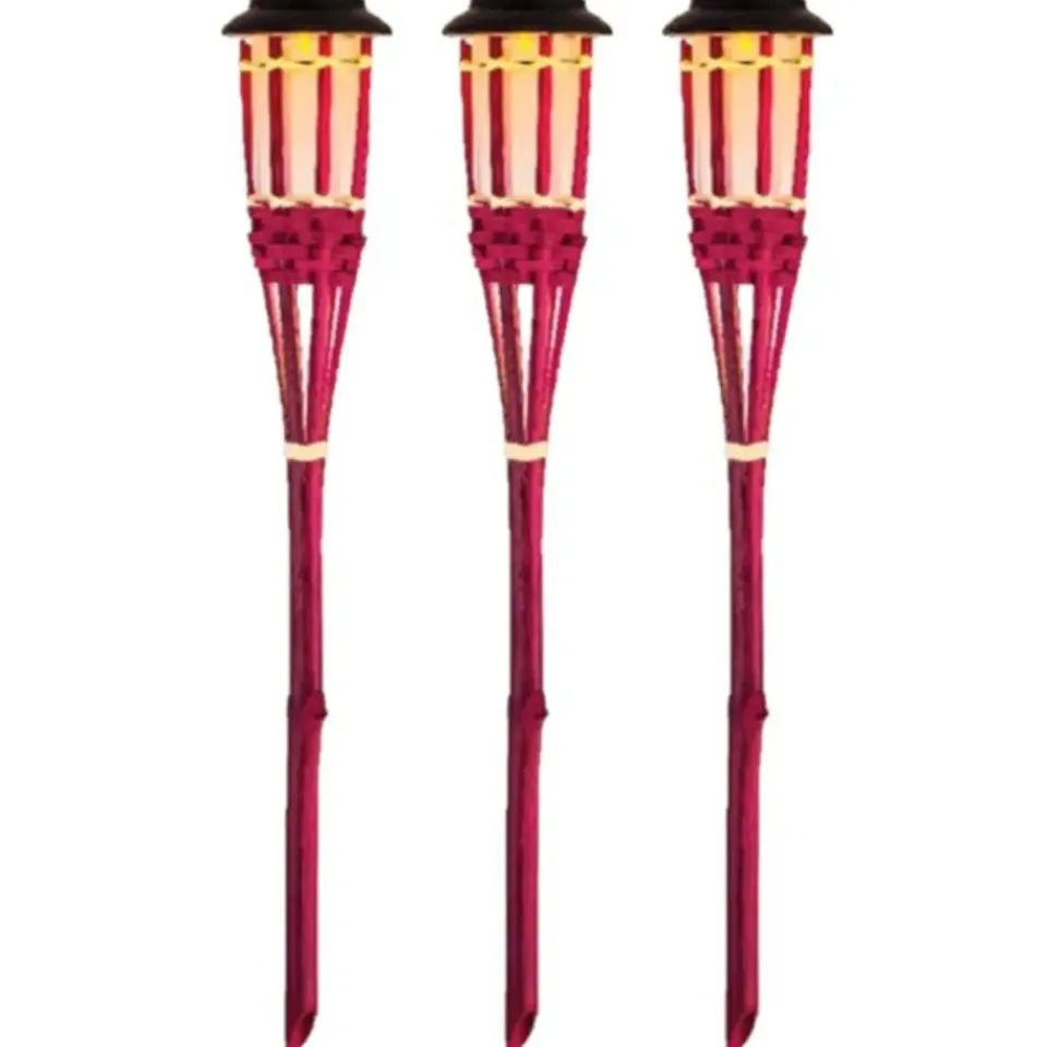 Lumineo Tuinfakkel Bodi - solar - roze - vlameffect - 54 cm Discount