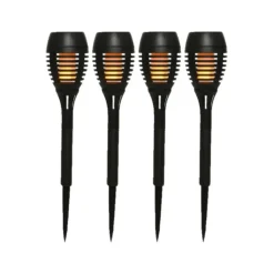 Lumineo Tuinfakkels - 4x stuks - Solar licht - vlameffect - 27 cm Clearance