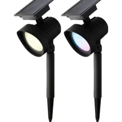 Lumineo Tuinverlichting spots - 2 stuks - solar - 31 cm Hot