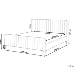 Beliani LUNAN - Tweepersoonsbed - Taupe - 160 x 200 cm - Bouclé Sale