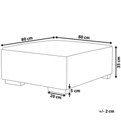 Leen Bakker LUNGO - Ottomaan - Wit - Bouclé New