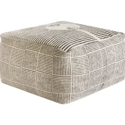 Leen Bakker LUTZ - Poef - Grijs - Katoen