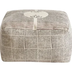 Leen Bakker LUTZ - Poef - Grijs - Katoen