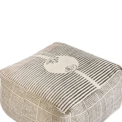 Leen Bakker LUTZ - Poef - Grijs - Katoen