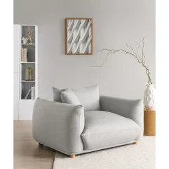 Beliani LUVOS - Fauteuil - Lichtgrijs - Stof