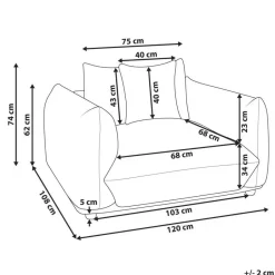 Beliani LUVOS - Fauteuil - Lichtgrijs - Stof
