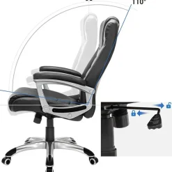 ACAZA Luxe design manager bureaustoel - kunstleer - zware belasting - zwart