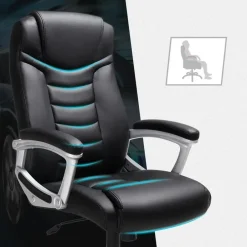 ACAZA Luxe design manager bureaustoel - kunstleer - zware belasting - zwart