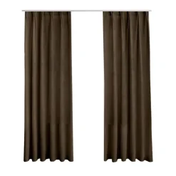 LW Collection Gordijnen bruin 270x140CM met haakjes Velvet 1 stuk Clearance