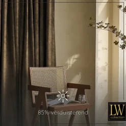 LW Collection Gordijnen bruin 245x290CM met haakjes Velvet 1 stuk