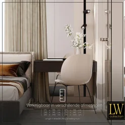 LW Collection Gordijnen Beige 245x290cm Velvet Kant en klaar 1 stuk Sale