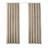 LW Collection Gordijnen beige 240x140CM met haakjes Velvet 1 stuk Outlet