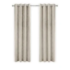 LW Collection Gordijnen Beige 270x290cm Velvet Kant en klaar 1 stuk Sale